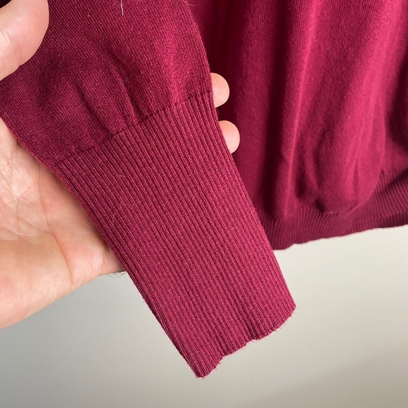 Suzy Shier Burgundy‎ Long Sleeve Crew Neck Tunic Sweater Top Size Large Women's - Picture 4 of 12